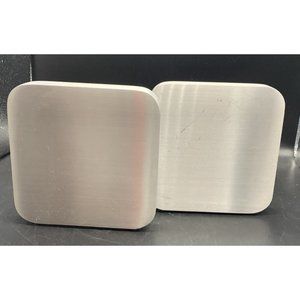 BPC Industries Mid Century Modern Rounded Square Aluminum Bookend Satin Finish